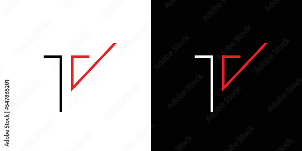 Simple and modern letter TV initials logo design Stock Vector | Adobe Stock