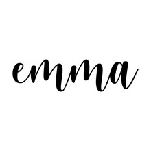Emma Stylish Artistic Handwriting Name On The White Background. Isolated Illustration.