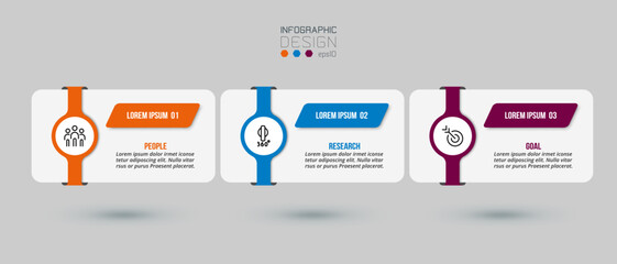 Wall Mural - Infographic template business concept with step.