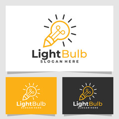Wall Mural - light bulb logo vector design template