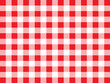 The red and white checkered tablecloth, decorative cotton napkin vector.