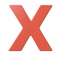 3D Rendering Of A Red Letter X Isolated On A White Background