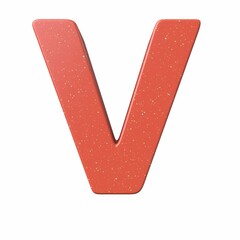 Canvas Print - 3D rendering of a red letter V isolated on a white background