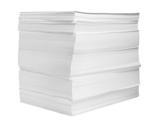 Stack of paper sheets isolated on white