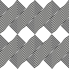 Leinwandbilder - Modern abstract geometric contemporary vector seamless diagonal pattern with simple elements and shapes. Graphic black and white minimalist background.