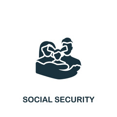Wall Mural - Social Security icon. Monochrome simple Recruitment icon for templates, web design and infographics