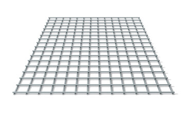 Steel concrete reinforcing mesh isolated on white background - 3d rendering