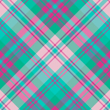 Seamless Pattern In Exciting Pink And Cold Green Colors For Plaid, Fabric, Textile, Clothes, Tablecloth And Other Things. Vector Image. 2