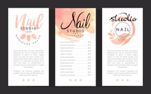 Manicure And Nail Studio Design With Logo Creative Vector Template