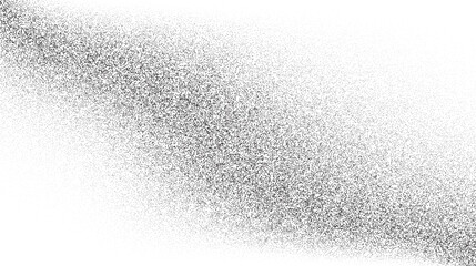 Sticker - Grainy sand texture. Wavy stippled gradient background. Grunge noise dotwork wallpaper. Black dots, speckles, particles or granules. Vector monochrome 
