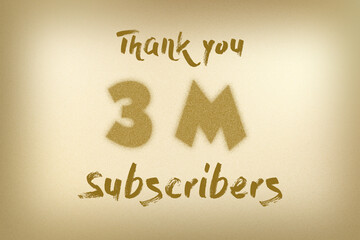 3 Million  subscribers celebration greeting banner with Dust Style Design