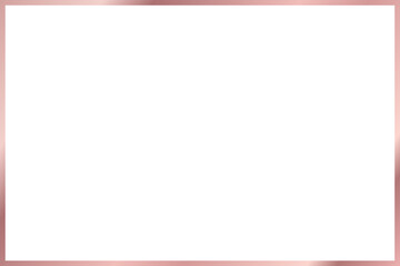 Wall Mural - rectangle rose gold framefor text isolated on transparent background, luxury gold border design for 
