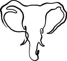 elephant one line vector illustration art. Generative AI
