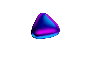 Triangular abstract shape in gradient colors 3d render.