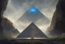 Reflective Pyramids, Digital Illustration