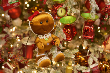 New Year. Christmas toys on the Christmas tree