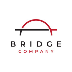 Wall Mural - minimalist and elegant creative bridge building logo with a modern concept. with vector illustration
