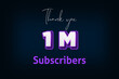 © Shahsoft Production - 1 Millionillion subscribers celebration greeting banner with Purple 3D Design