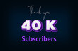 © Shahsoft Production - 40 K  subscribers celebration greeting banner with Purple 3D Design