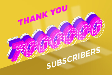 7000000 subscribers celebration greeting banner with Multi Layer Design