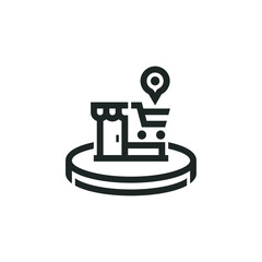 Wall Mural - store location icon isolated on white background