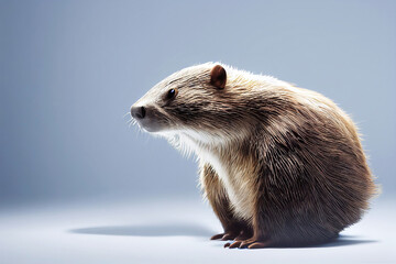 Picture of a beaver in studio as wildlife illustration