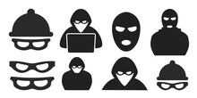 Thief With Cap Icon. Criminal, Robber Icon