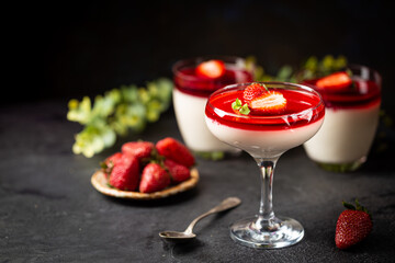 Wall Mural - panna cotta dessert