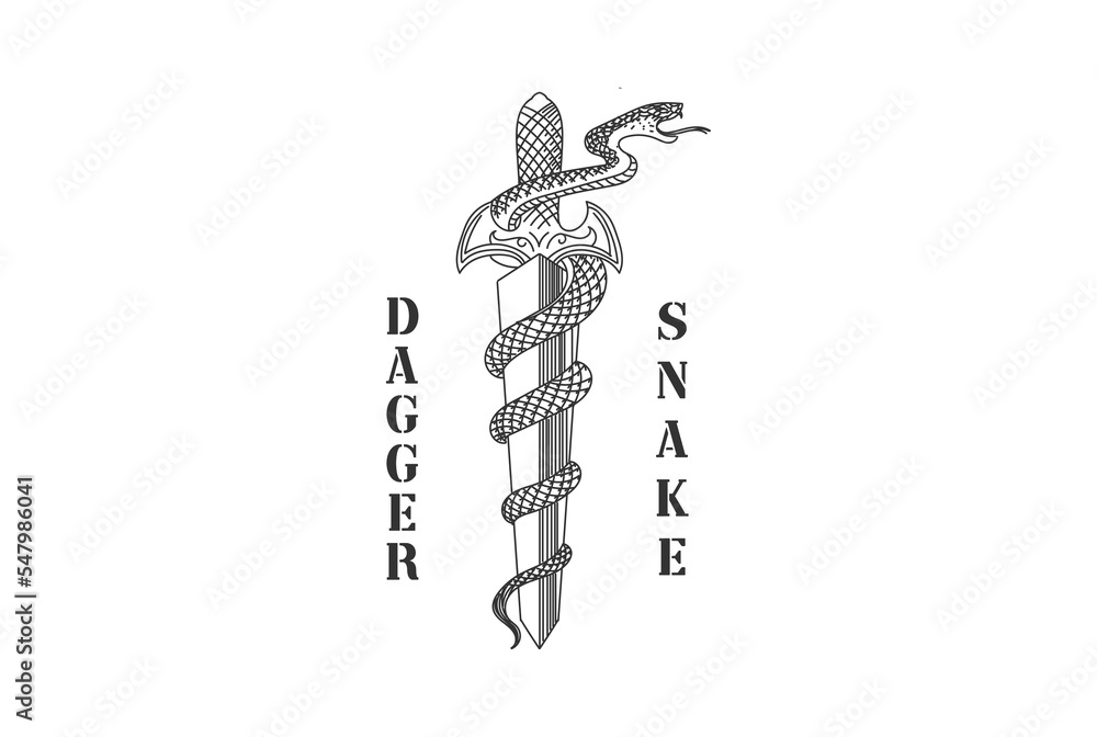 Vintage Hipster Dagger Sword Stiletto Poniard Knife Cobra Mamba Python ...