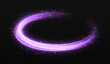 Magic purple light trail with bright stars and sparks. Sparkle twirl circles with light effect. 
