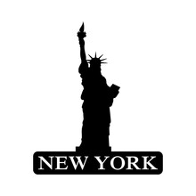 Statue Of Liberty USA, New York Icon Logo Isolated On White Background