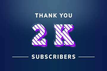 2 K subscribers celebration greeting banner with Stripe Design