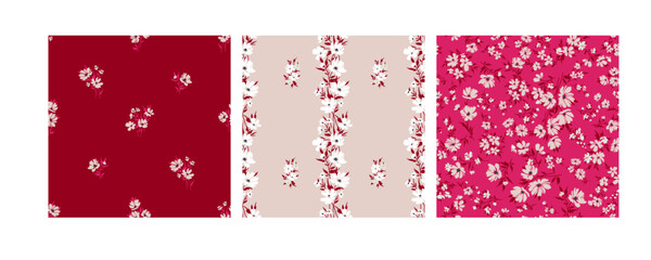 Design of spring print with flowers for textile and dresses