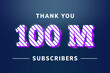 © Shahsoft Production - 100 Million subscribers celebration greeting banner with Stripe Design