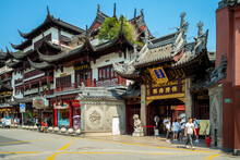 July 27, 2018: New City God Temple Of Shanghai, The Most Significant  Folk Temple Located Near The Yu Garden In The Old City Of Shanghai, China. It Has More Than 600 Years Of History Up To Now.
