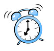 Niebieski budzik ilustracja blue alarm clock illustration