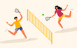 © Chikichirony - Pickleball sport game man and women vector illustration cartoon style for sport team, poster, banner. 10 eps