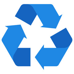 blue recycling symbol