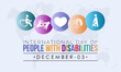 Vector illustration design concept of International Day of People or Person with Disabilities observed on December 3