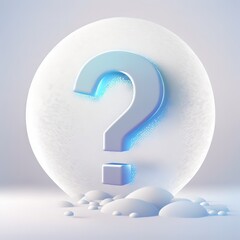 Poster - Question mark on a light circle Isolated on white background. Cartoon mimal soft style. 3d illustration