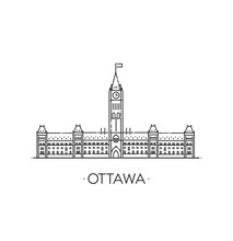 Ottawa Vector Illustration. Ottawa, Canada, Architecture