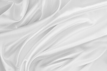 Wall Mural - Rippled white silk fabric texture background
