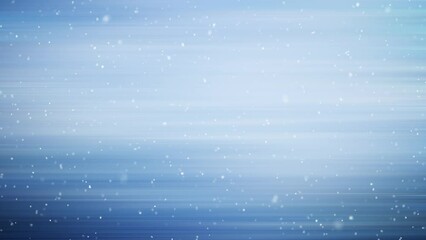 Wall Mural - Artistic frozen horizontal blurred motion background with looped snow falling animation. Copy space winter sky background.