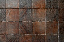 Background Of Textured Square Wooden Pieces
