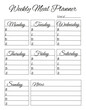 © Oleksandr - Weekly menu planner. Meal planning and grocery list. Breakfast, lunch, dinner and snacks.