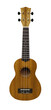Brown ukulele guitar isolated on a transparent background.