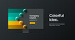 © kitka - Amazing desktop mockup presentation template. Abstract web project vector design illustration.