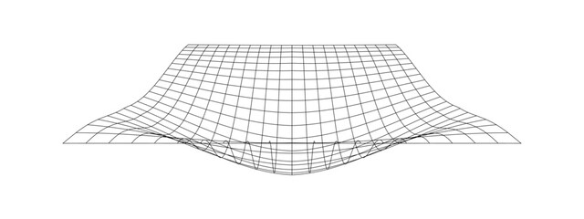 Wall Mural - grid with convex effec. futuristic distorted net. warped mesh texture. geometric deformation. gravit