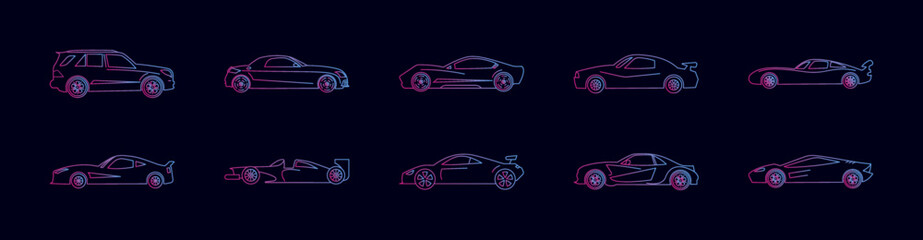 Sticker - Car nolan icon collections vector design