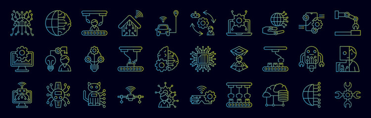 Sticker - Ai for earth nolan icons collection vector illustration design